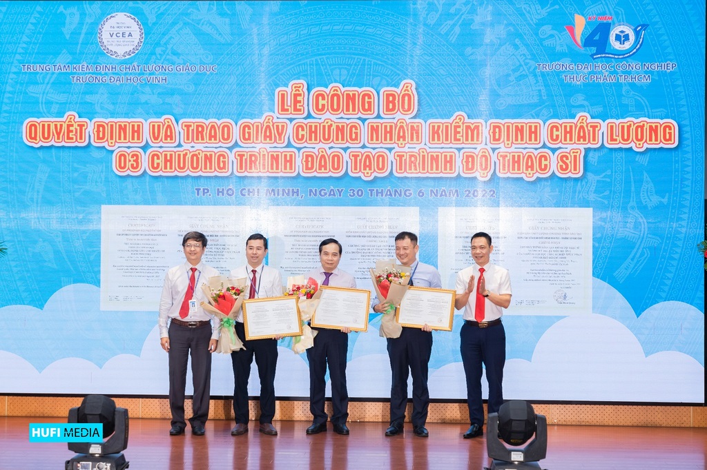 Ho Chi Minh City University of Food Industry (HUFI) has 06 more training programs that meet the quality accreditation standards